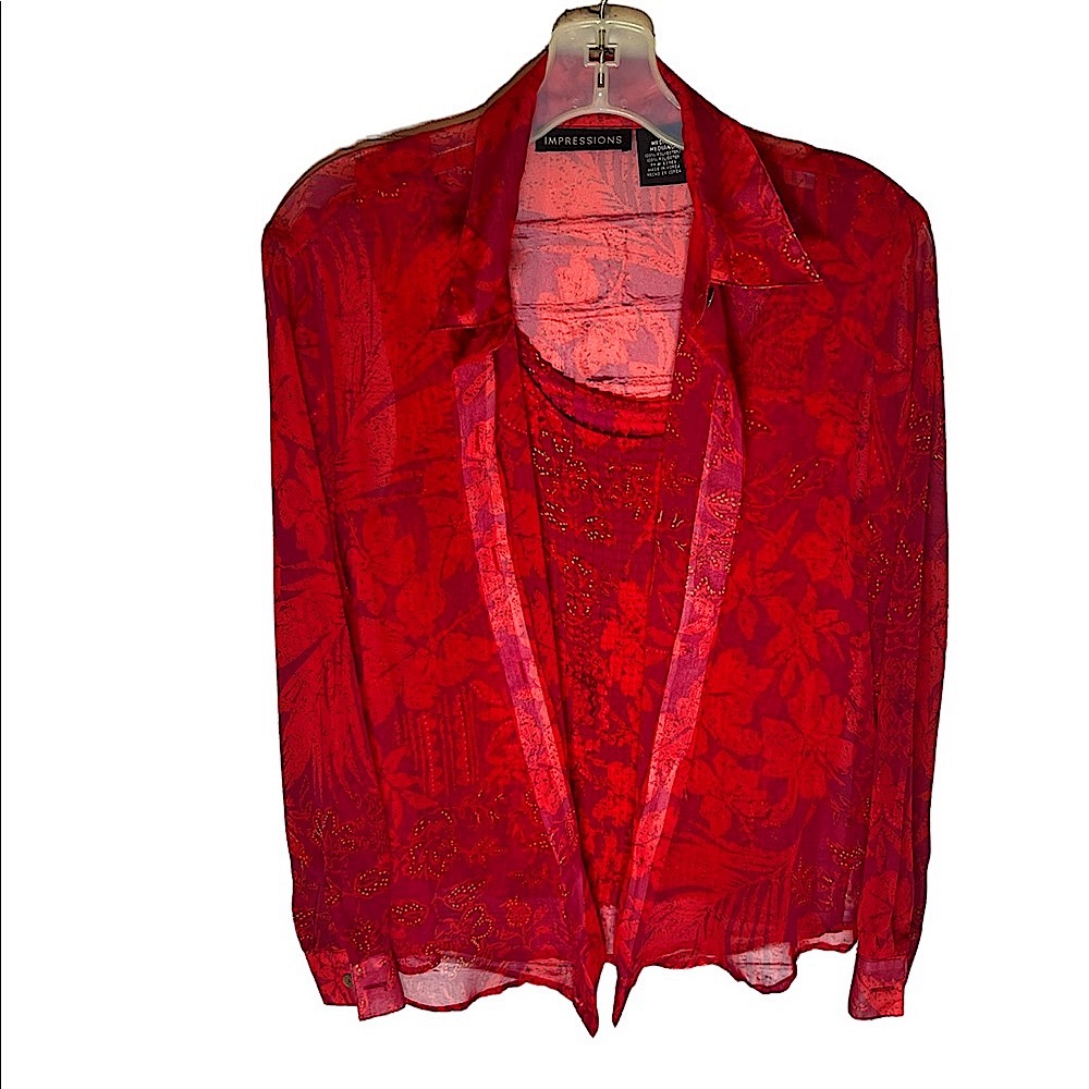 Vintage Impressions 2 piece blouse set size medium